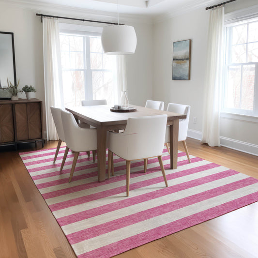 Addison Rugs Chantille ACN528PI 10 x 14 (ft) Pink Rectangular Indoor/Outdoor Abstract Machine washable Area rug