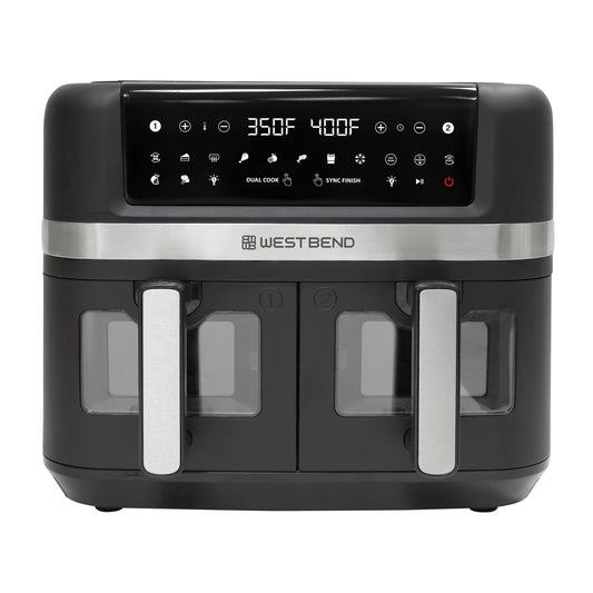 West Bend 10-Quart Black Programmable Dual Zone Air Fryer AFWB10BK13