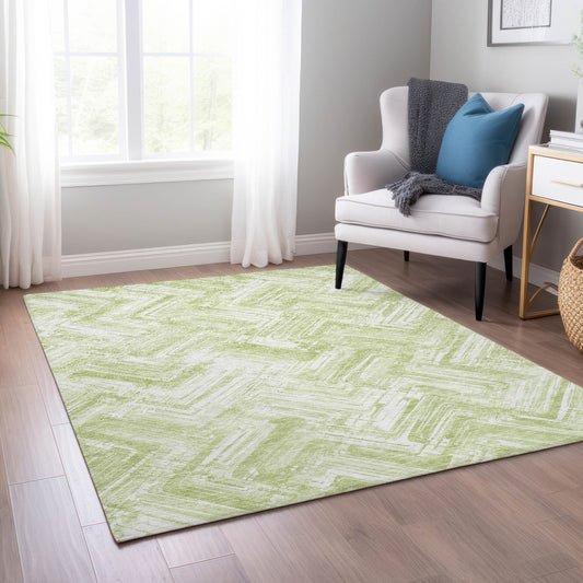 Addison Rugs Chantille ACN630GE 9 x 12 (ft) Green Rectangular Indoor/Outdoor Geometric Machine washable Area rug