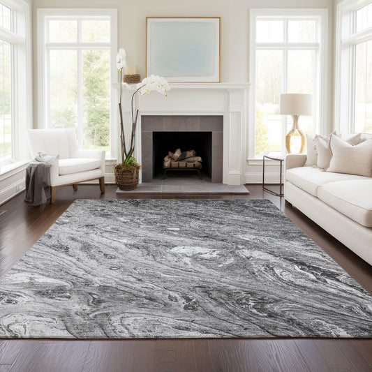 Addison Rugs Chantille ACN640GY 8 x 10 (ft) Gray Rectangular Indoor/Outdoor Geometric Machine washable Area rug