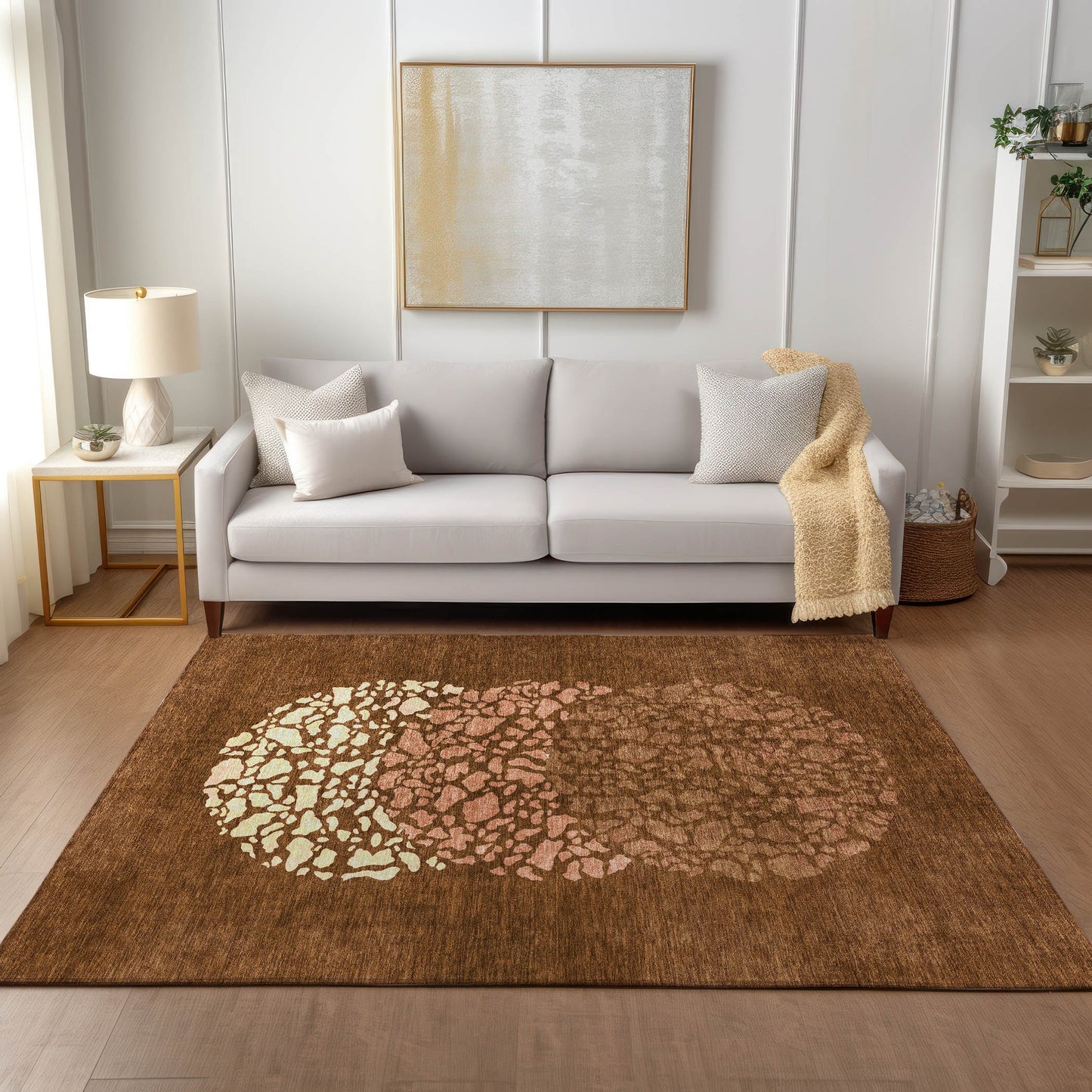 Addison Rugs Chantille ACN643PK 9 x 12 (ft) Paprika Rectangular Indoor/Outdoor Geometric Machine washable Area rug