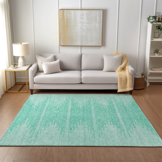 Addison Rugs Chantille ACN647TE 8 x 10 (ft) Teal Rectangular Indoor/Outdoor Abstract Machine washable Area rug