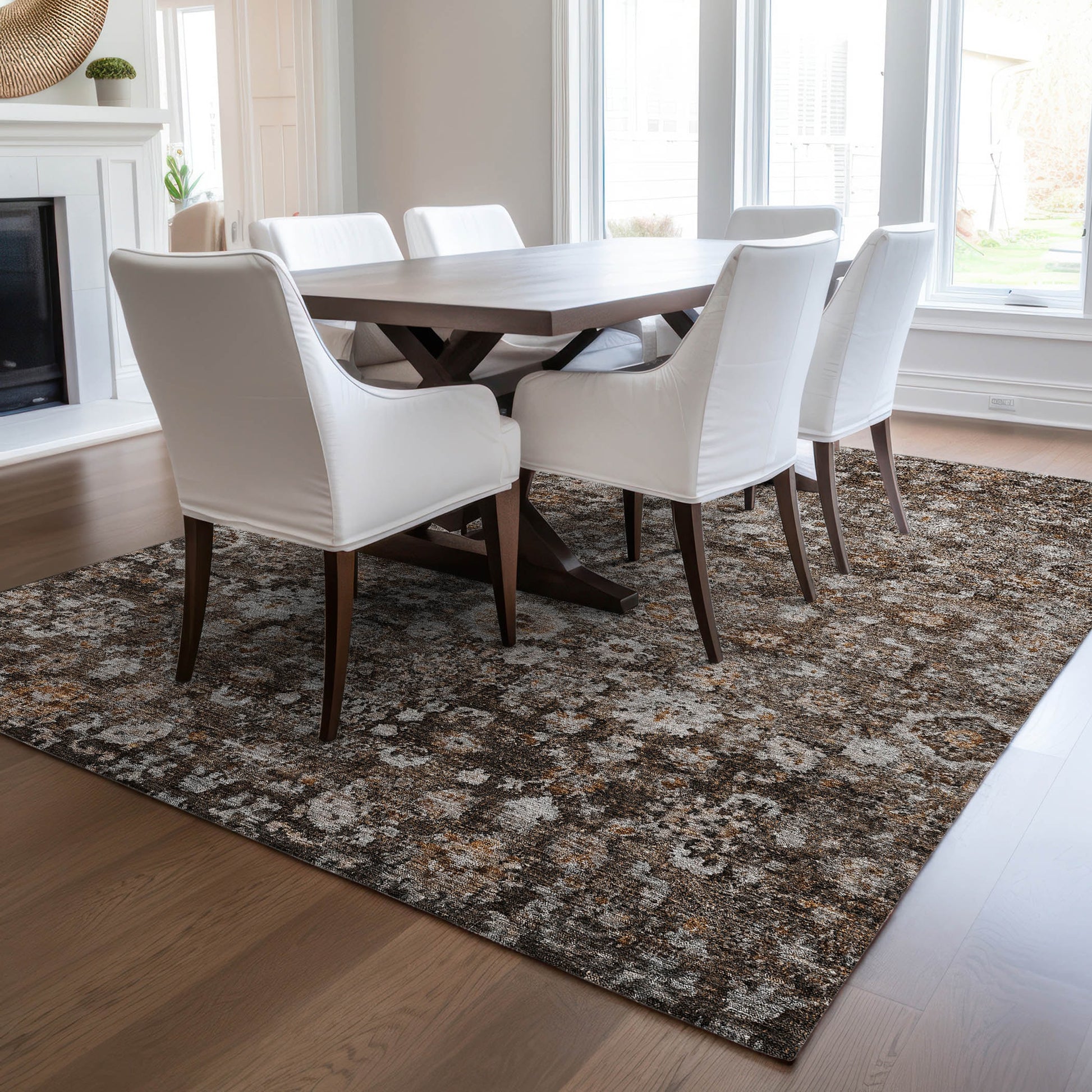 Addison Rugs Chantille ACN651FU 8 x 10 (ft) Fudge Rectangular Indoor/Outdoor Abstract Machine washable Area rug