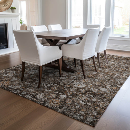 Addison Rugs Chantille ACN651FU 8 x 10 (ft) Fudge Rectangular Indoor/Outdoor Abstract Machine washable Area rug