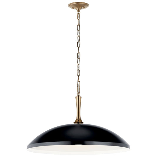 Kichler Delarosa 1 -Light Black Traditional Dome Large Hanging Pendant light 5696851