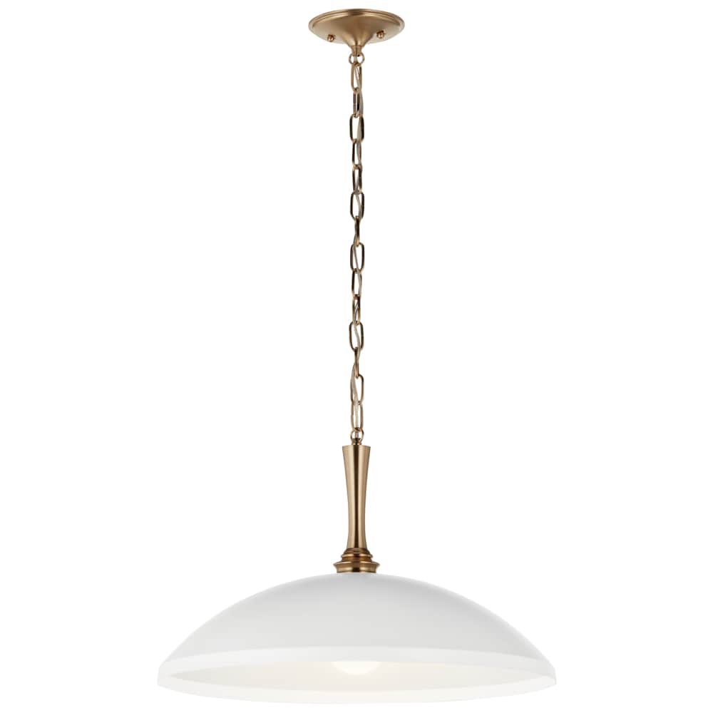 Kichler Delarosa 1 -Light White Traditional Dome Medium Hanging Pendant light 5696848