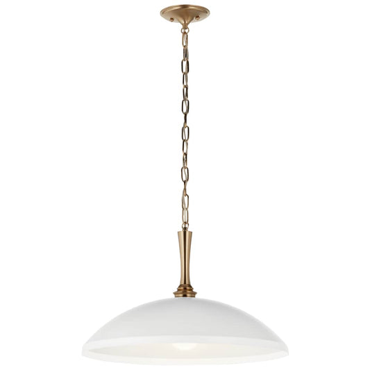 Kichler Delarosa 1 -Light White Traditional Dome Medium Hanging Pendant light 5696848