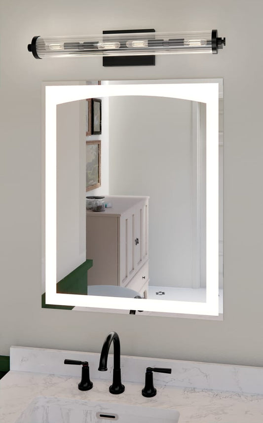 Kichler Azores 25-in 4 -Light Black Industrial Vanity light bar 5696753