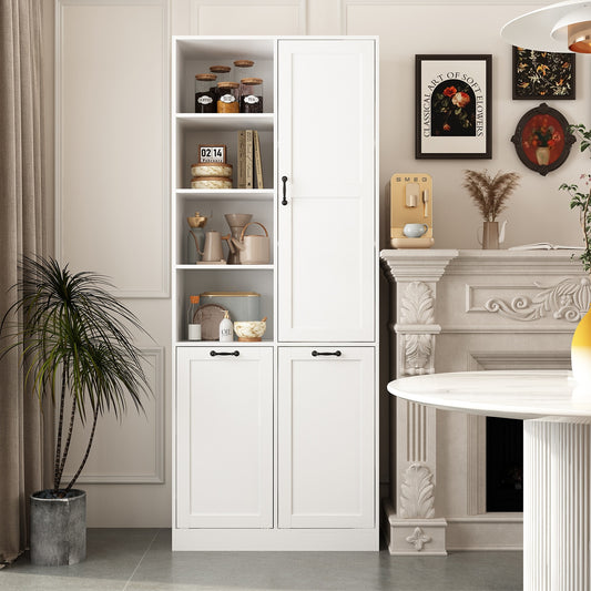 FUFU&GAGA Contemporary/Modern White Pantry with Wine Storage