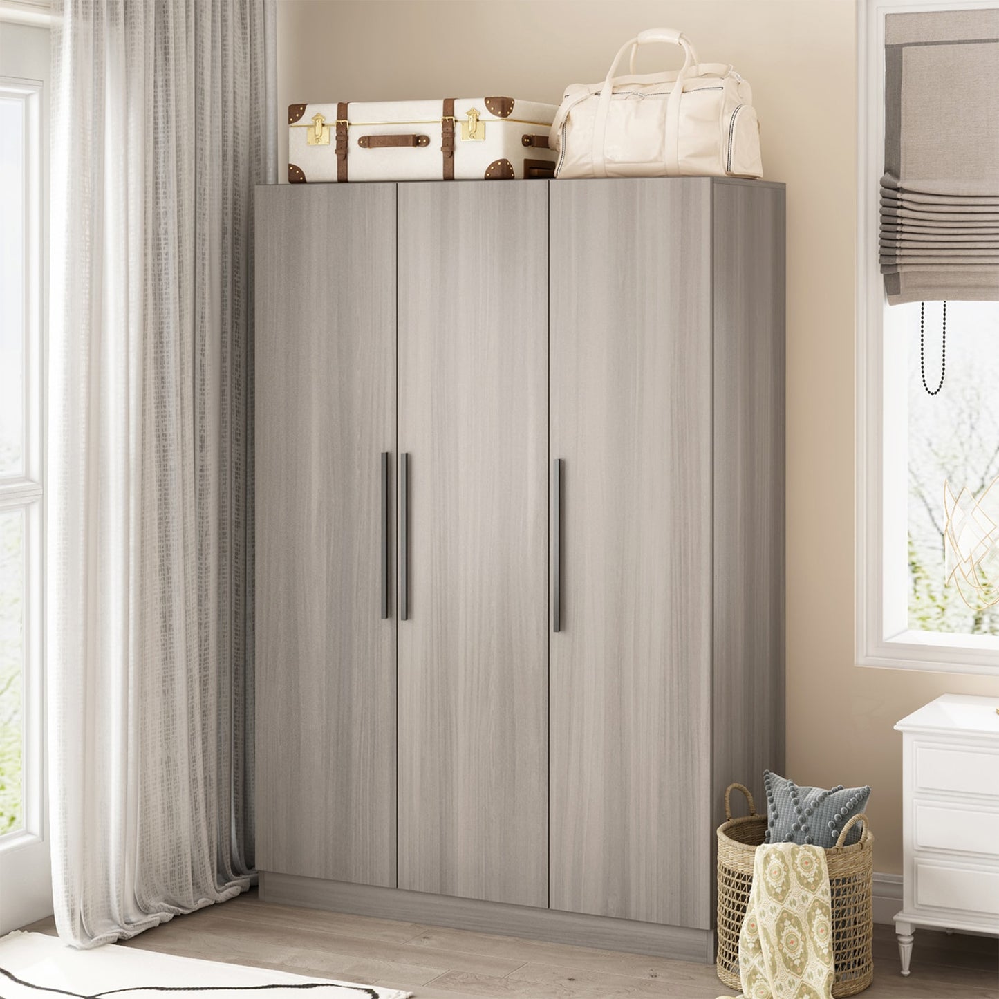 FUFU&GAGA Gray Armoire