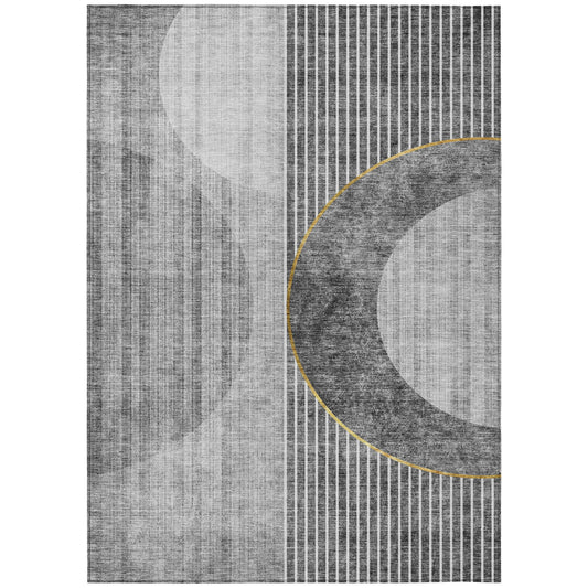 Addison Rugs Chantille ACN676CC 8 x 10 (ft) Charcoal Rectangular Indoor/Outdoor Geometric Machine washable Area rug