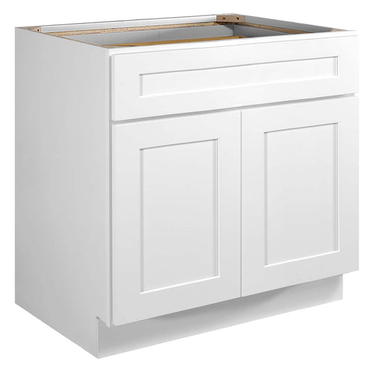 Design House Brookings 33-in W x 34.5-in H x 24-in D White Maple Base Ready to assemble (RTA) Plywood Cabinet (Recessed Panel Shaker)
