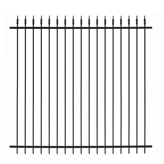 Gilpin 6-ft H x 6-ft W Black Steel Decorative Spaced picket Fence panel