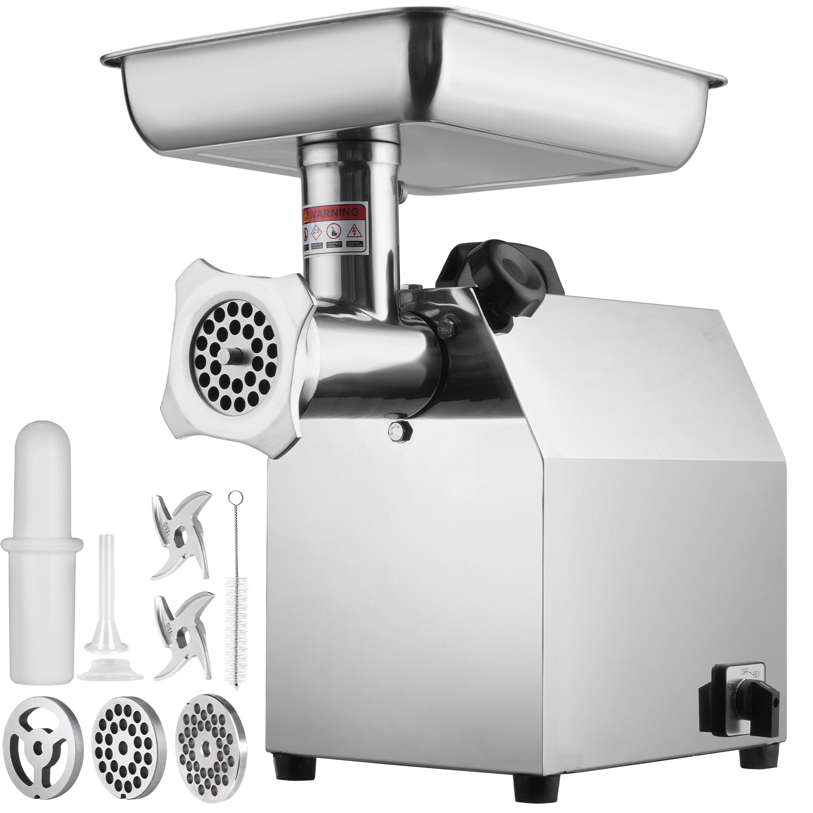 VEVOR 3800W Meat Grinder Sus 304 Commercial/Residential Fine Grind Stainless Steel Electric Meat Grinder (650-Watt) RJBDTMC850WCO525RV1