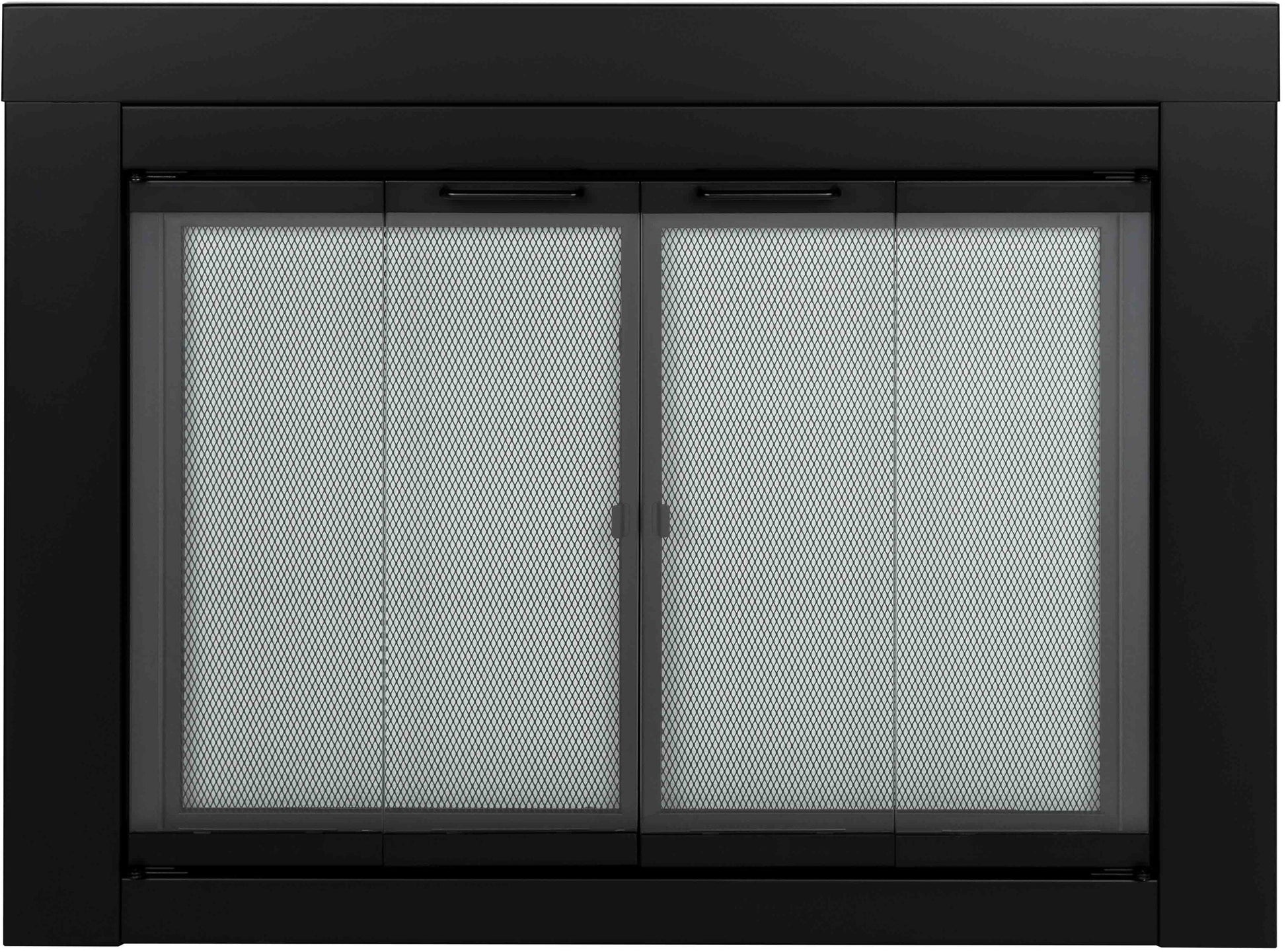 Pleasant Hearth Ascot Black Small Bifold Fireplace Doors with Clear Tempered Glass AT-1000