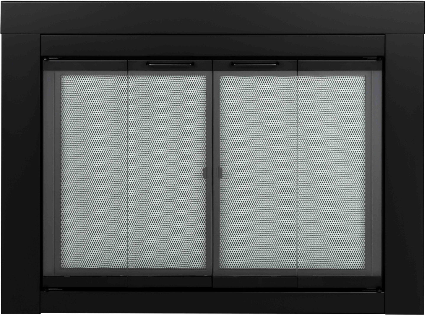 Pleasant Hearth Ascot Black Medium Bifold Fireplace Doors with Clear Tempered Glass AT-1001