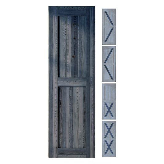 HOMACER 26-in x 80-in Navy Pine Wood Solid core Single Barn Door (Hardware Not Included)