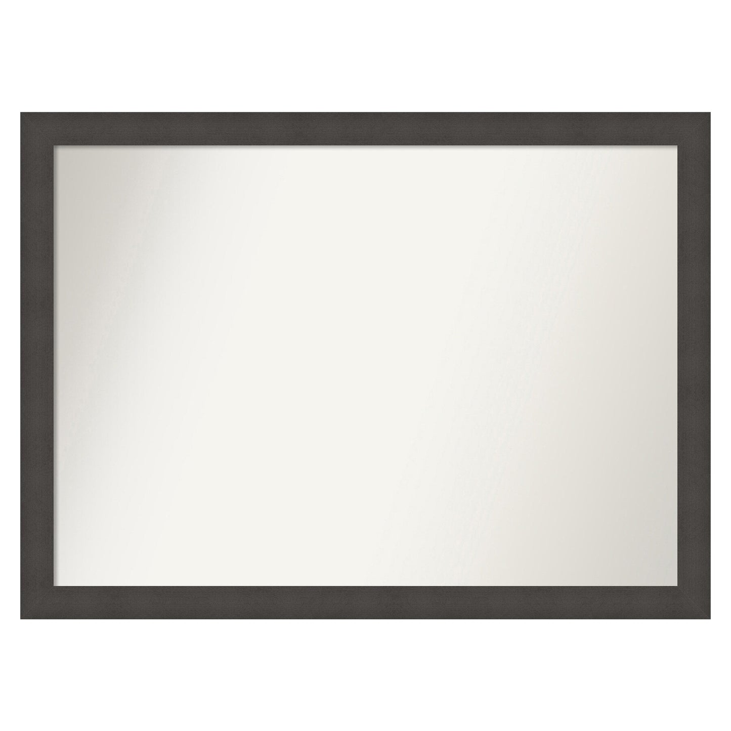 Amanti Art Blaine Light Pewter Narrow Frame 41.5-Inches W x 30.5-Inches H Rectangle Blaine Light Pewter Narrow Framed Vanity Mirror
