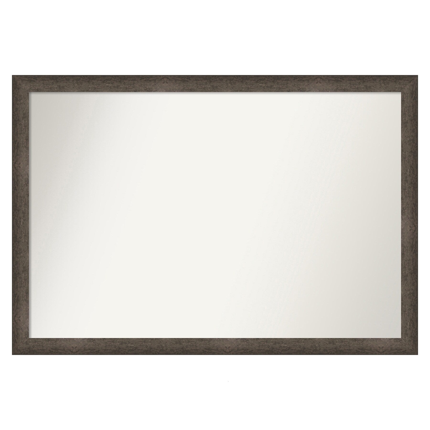 Amanti Art Dappled Light Bronze Narrow Frame 38.75-Inches W x 26.75-Inches H Rectangle Salon Scoop Silver Framed Vanity Mirror
