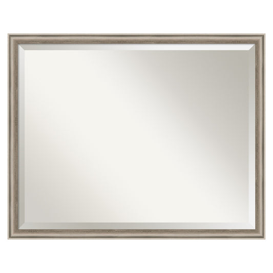 Amanti Art Salon Scoop Pewter Frame 30-Inches W x 24-Inches H Rectangle Salon Scoop Pewter Framed Wall Mirror