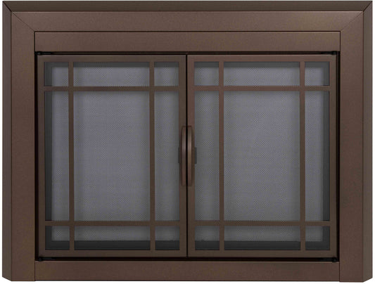 Pleasant Hearth Easton Burnished Bronze Large Cabinet-style Fireplace Doors with Smoke Tempered Glass EA-5012BB