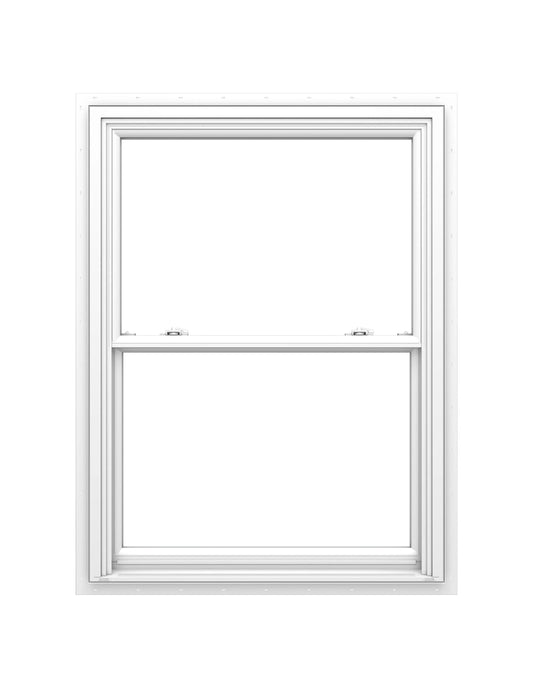 Pella 150 Series 35-1/2-in x 53-1/2-in White White Vinyl New construction Double Hung Window Low-E argon Double Pane Glass (Full Screen Included)