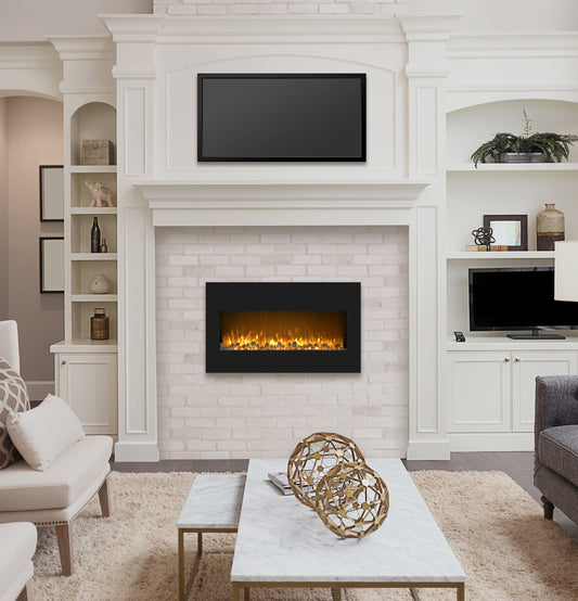 Hastings Home 36-in W Black LED Electric Fireplace 509246JLX