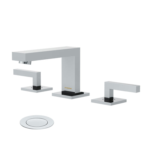 Symmons Duro Polished Chrome Widespread 2-handle WaterSense High-arc Commercial/Residential Handle Bathroom Sink Faucet with Drain