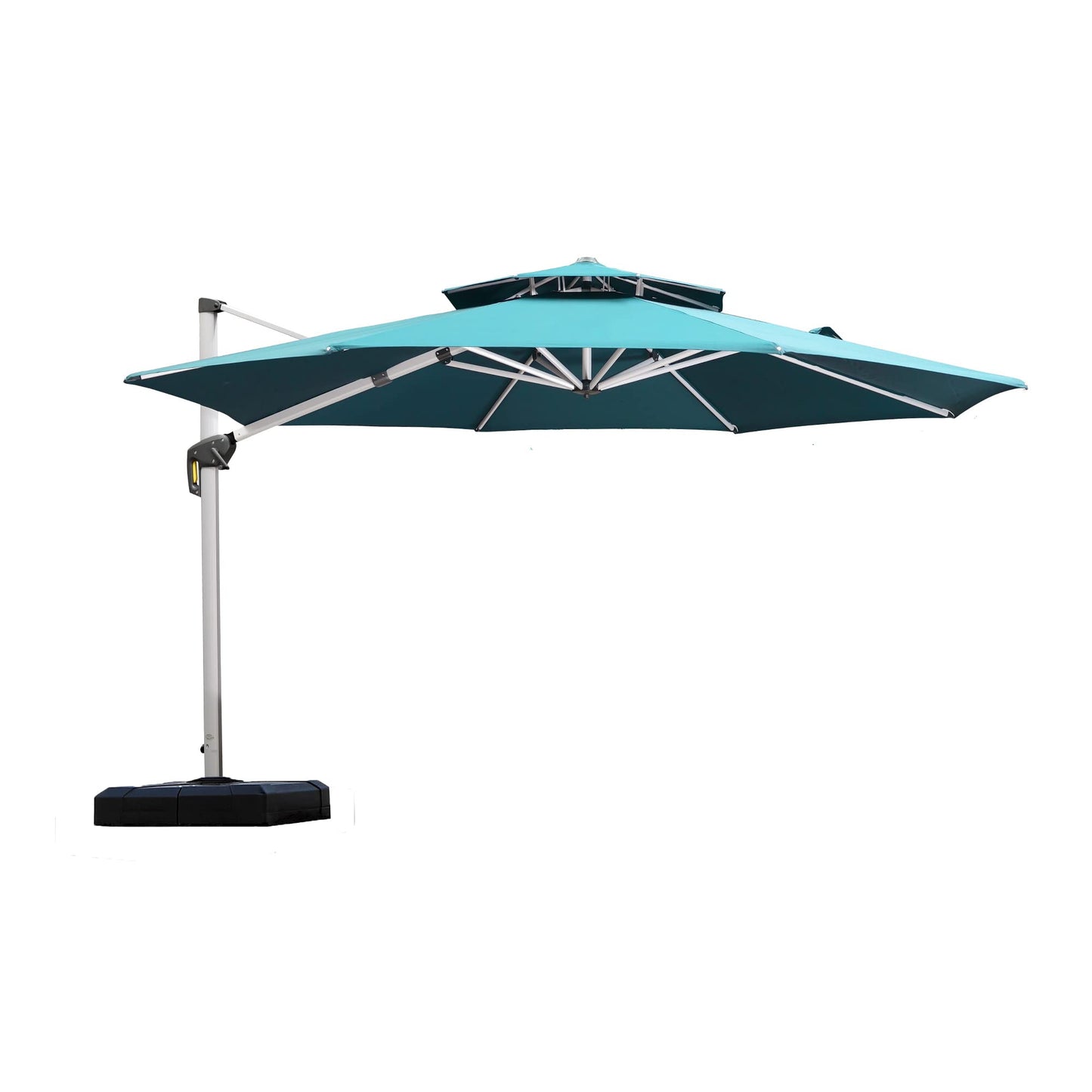 PURPLE LEAF 12-ft Aluminum Blue Crank Cantilever Patio Umbrella