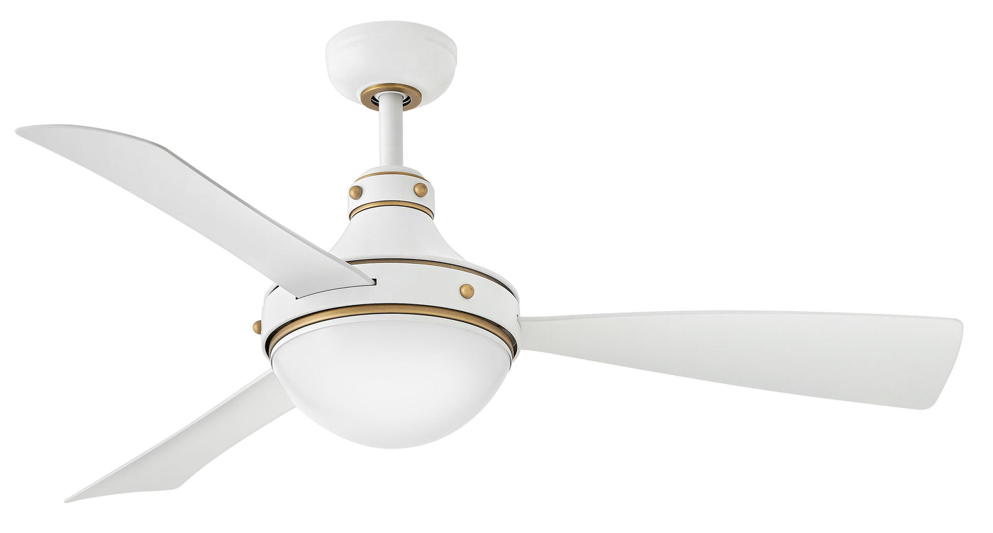 Hinkley Oliver 50-in Integrated LED Outdoor Smart Matte White with Matte White Blades Ceiling Fan With Light - Remote Included ( 3 -Blade ) 6249277