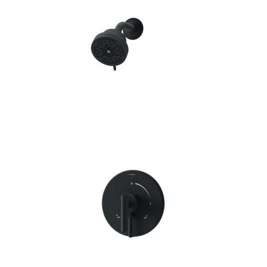 Symmons Dia Matte Black 1-handle Multi-function 3.94-in Round Shower Faucet