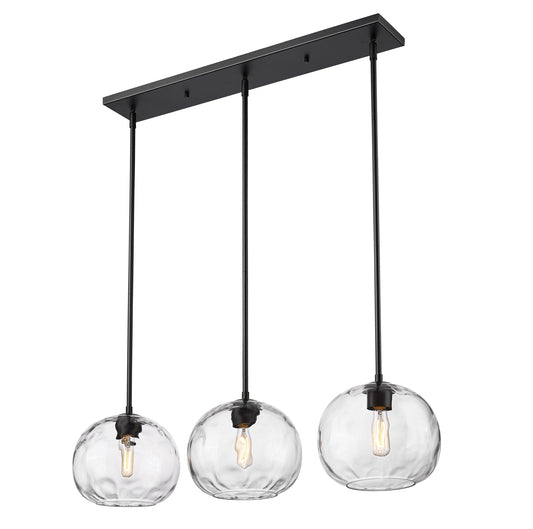 Z-Lite Chloe 3 -Light Matte Black Transitional For Use in Bedrooms, Dining Rooms, Foyers, Kitchens, Living Rooms Chandelier