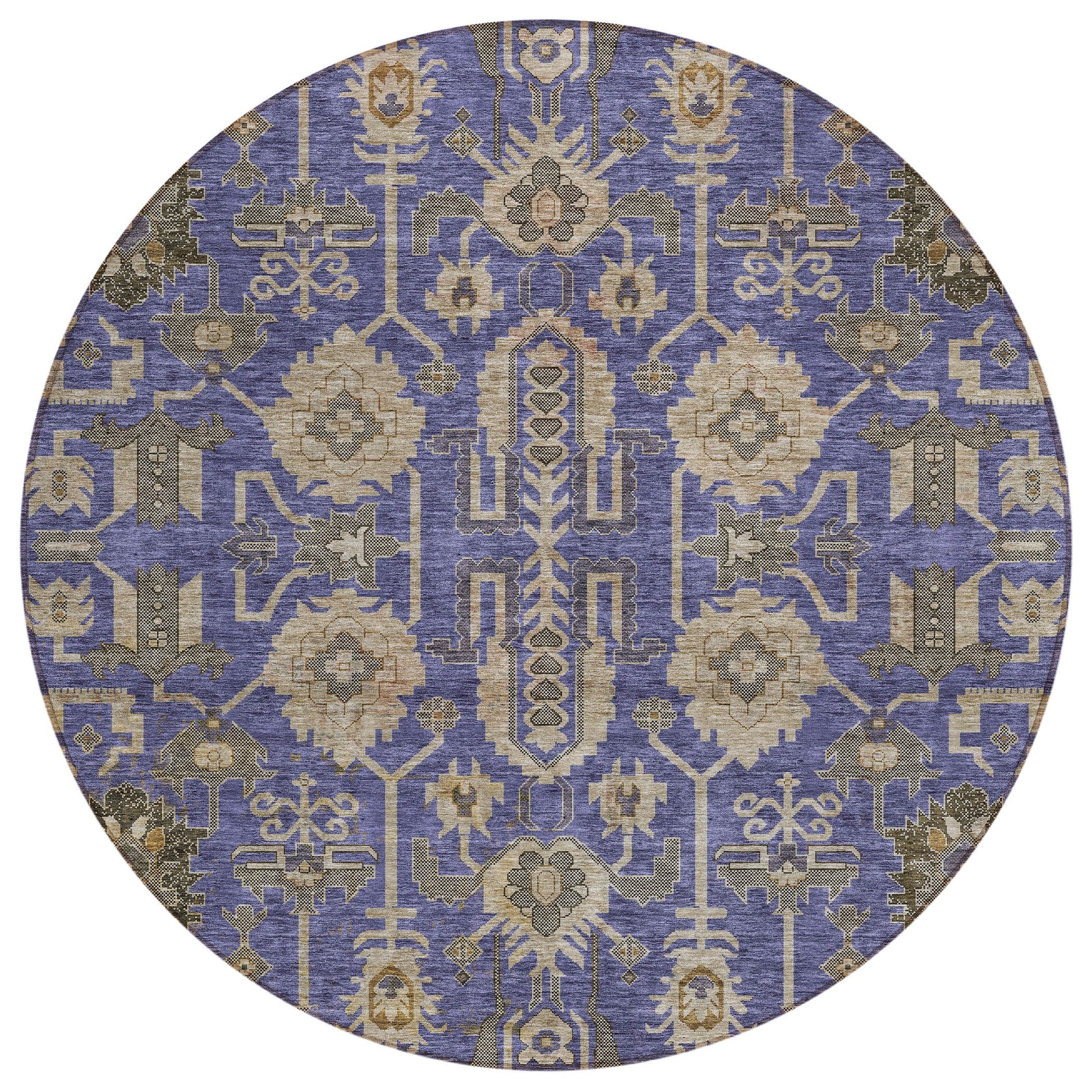 Addison Rugs Chantille ACN697PP 8 x 8 (ft) Purple Round Indoor/Outdoor Geometric Machine washable Area rug