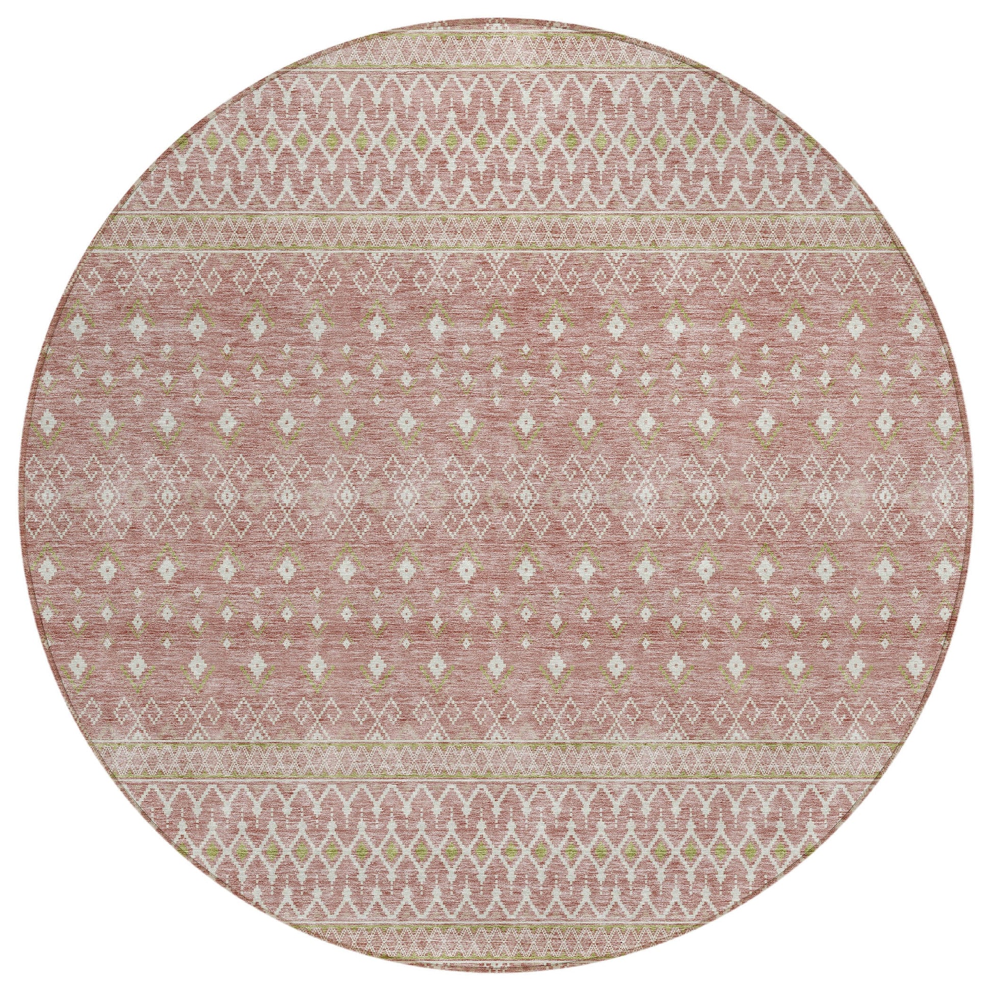 Addison Rugs Chantille ACN709BL 8 x 8 (ft) Blush Round Indoor/Outdoor Geometric Machine washable Area rug