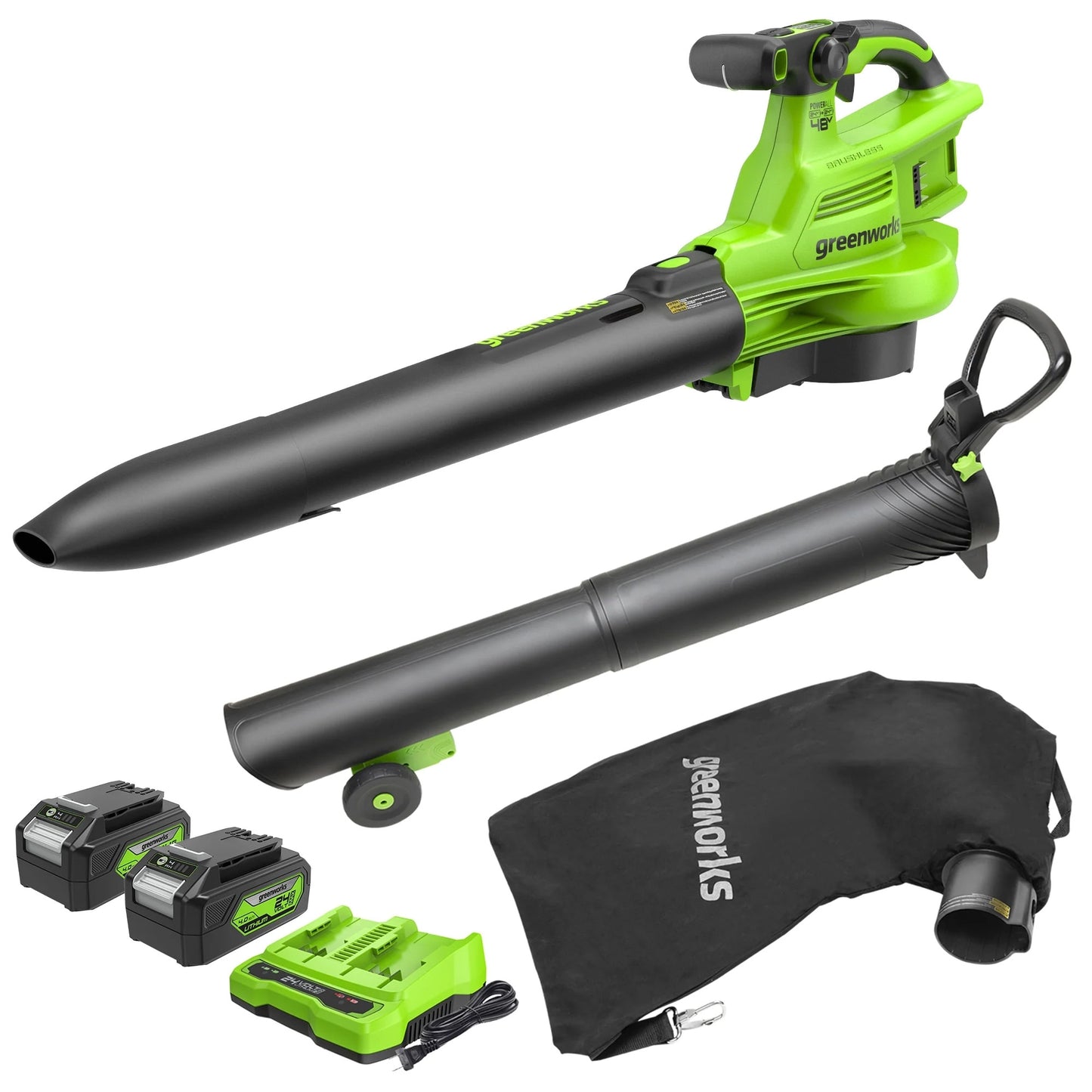 Greenworks 24-volt 520-CFM 240-MPH Battery Handheld Leaf Blower 4 Ah (Battery and Charger Included) BL48L4420