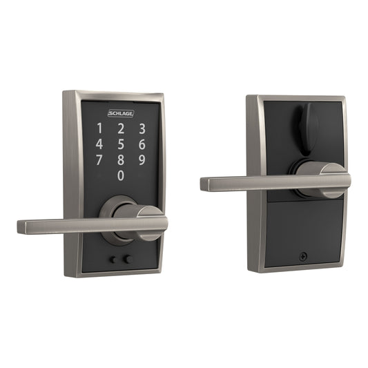 Schlage Touch Century Satin Nickel Electronic Handle Touchscreen Keypad FE695 V CEN 619 LAT