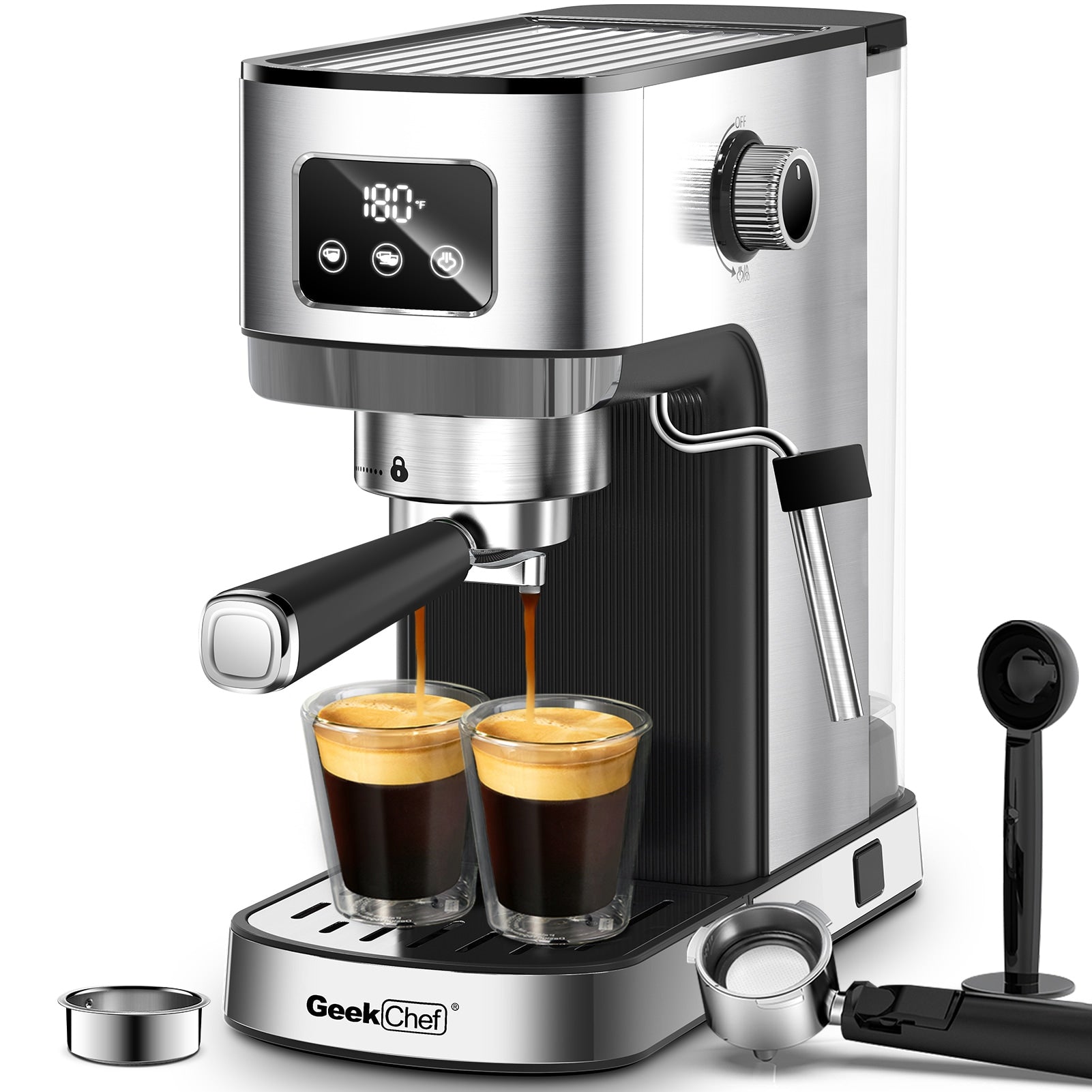 GZMR 20 Bar Espresso Machine Stainless Steel Semi Automatic Espresso Machine GR-GTO18-1