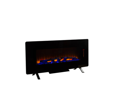 Pleasant Hearth 42-in W Black Fan-forced Electric Fireplace 320-42C-10