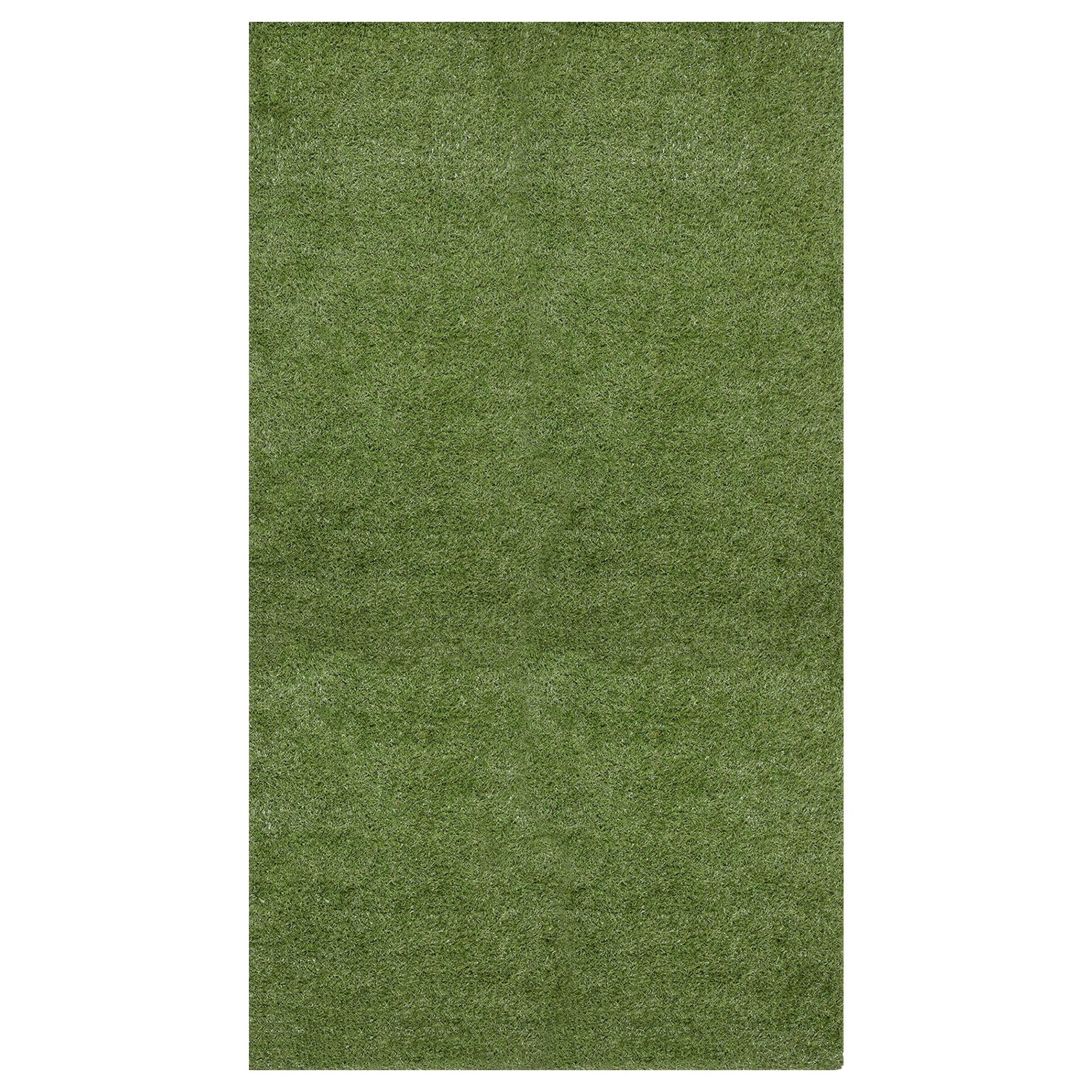 Ottomanson Artificial grass 7x38 Realistic Fake Grass Turf Rug For Patio Lawn Landscape 6.5-ft x 38-ft Artificial Grass