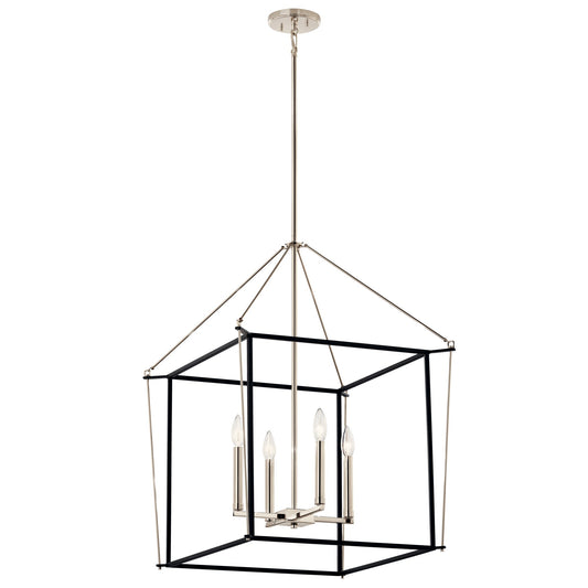 Kichler Eisley 4 -Light Polished Nickel Modern/contemporary Lantern Large Hanging Pendant light 6297745