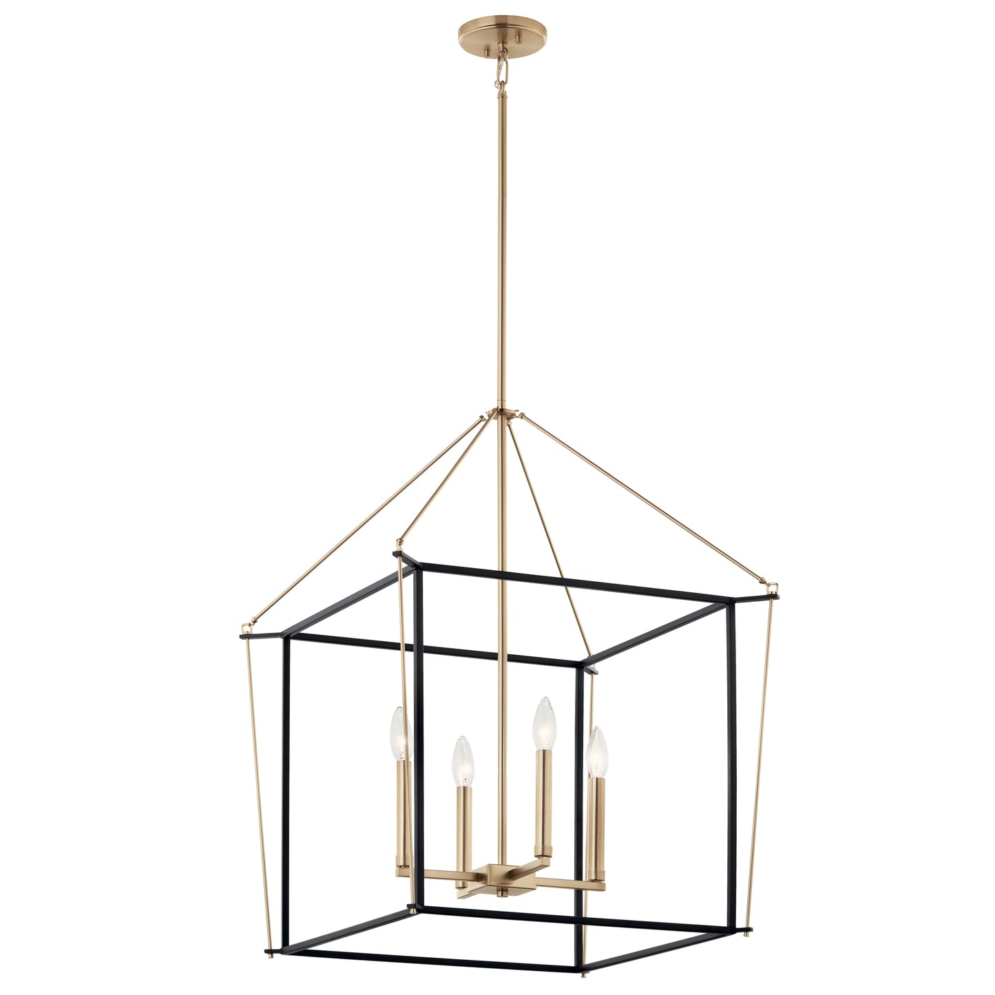 Kichler Eisley 4 -Light Champagne Bronze Modern/contemporary Lantern Large Hanging Pendant light 6297747