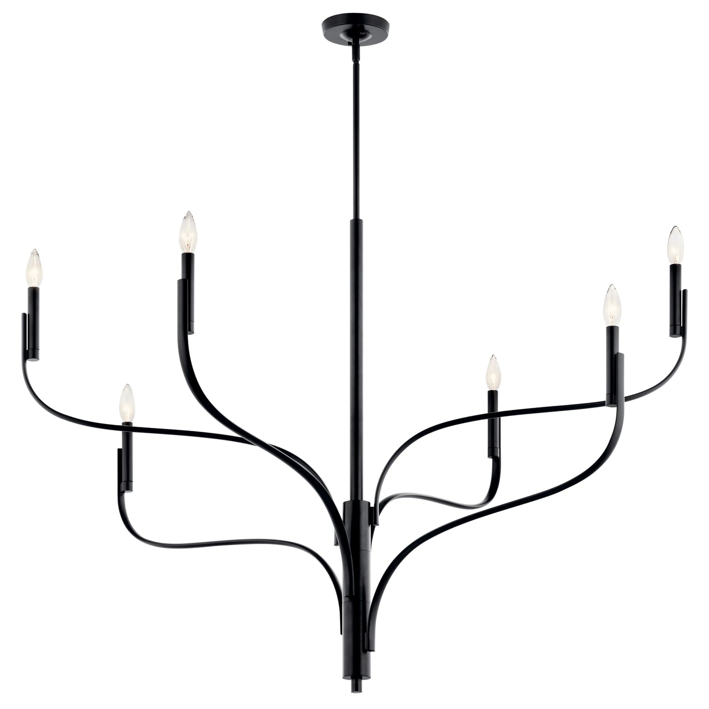 Kichler Livadia 6 -Light Black Modern/contemporary Bare bulb For Use in Bedrooms, Dining Rooms, Foyers, Kitchens, Living Rooms Chandelier 6297463