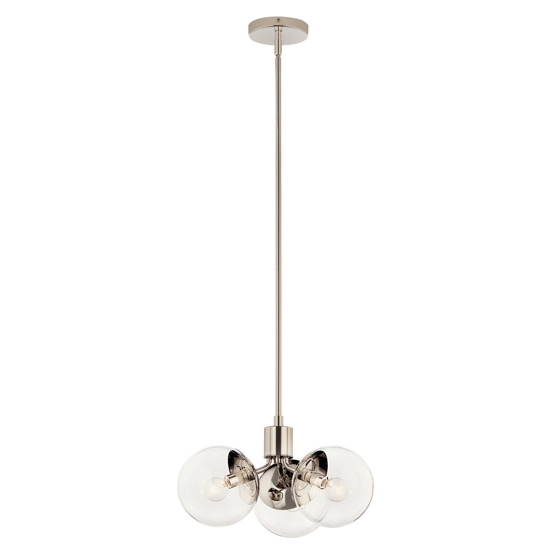 Kichler Silvarious 3 -Light Polished Nickel Modern/contemporary For Use in Bedrooms, Dining Rooms, Foyers, Kitchens, Living Rooms Chandelier 6297657