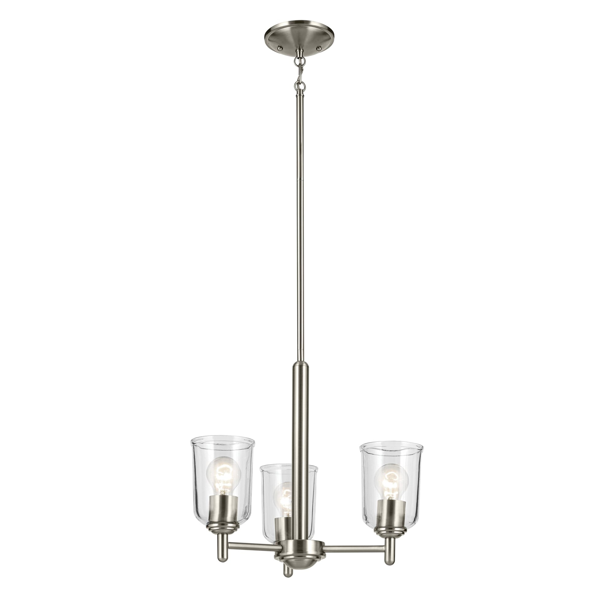 Kichler Shailene 3 -Light Brushed Nickel Traditional For Use in Bedrooms, Dining Rooms, Foyers, Kitchens, Living Rooms Chandelier 6297522