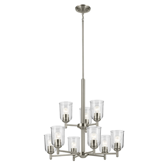 Kichler Shailene 9 -Light Brushed Nickel Traditional For Use in Bedrooms, Dining Rooms, Foyers, Kitchens, Living Rooms Chandelier 6297510