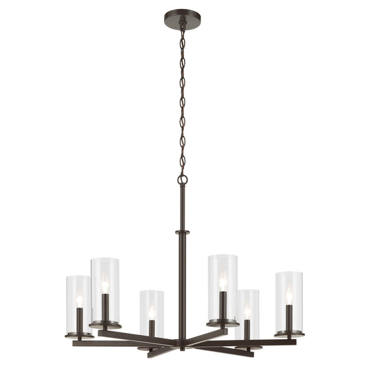 Kichler Crosby 6 -Light Bronze Modern/contemporary For Use in Bedrooms, Dining Rooms, Foyers, Kitchens, Living Rooms Chandelier 6297572