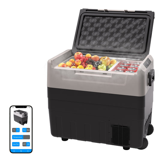 ONE Smart CE Gear Portable Bluetooth Smart Electric Insulated Black 14.5-Gallon Wheeled Insulated Chest Cooler OPCF5501