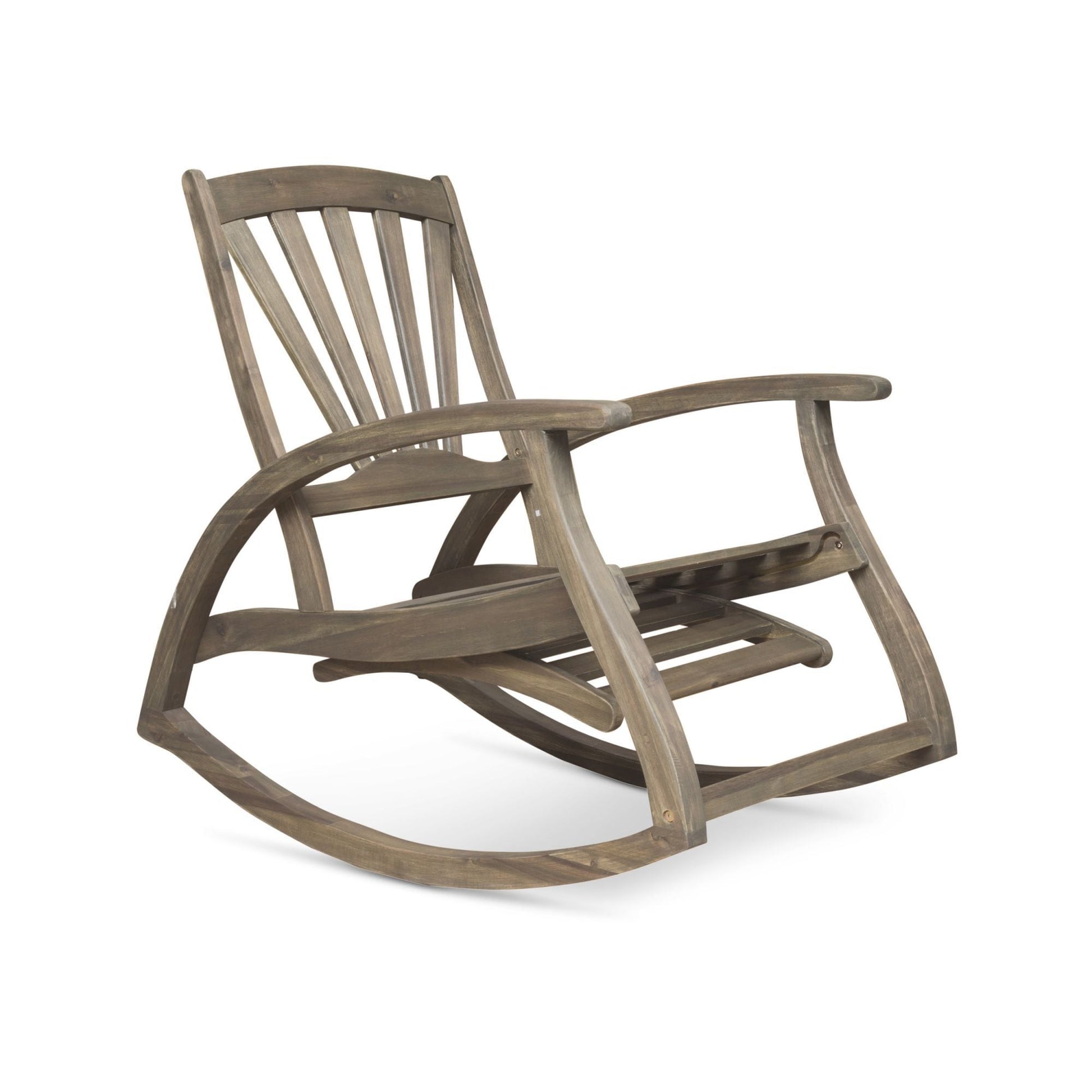Miki Shinly Patio Rocking Chair Wood Wood Frame Rocking Chair with Solid Seat