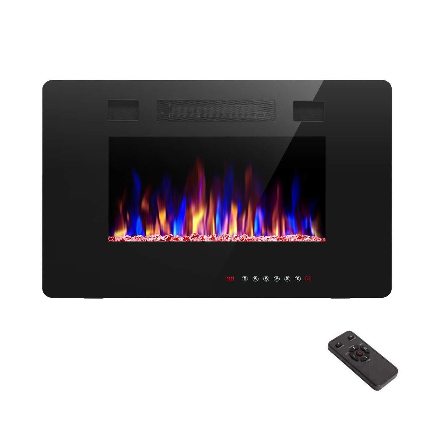 EdenDirect 30-in W Black LED Electric Fireplace NLCD041917