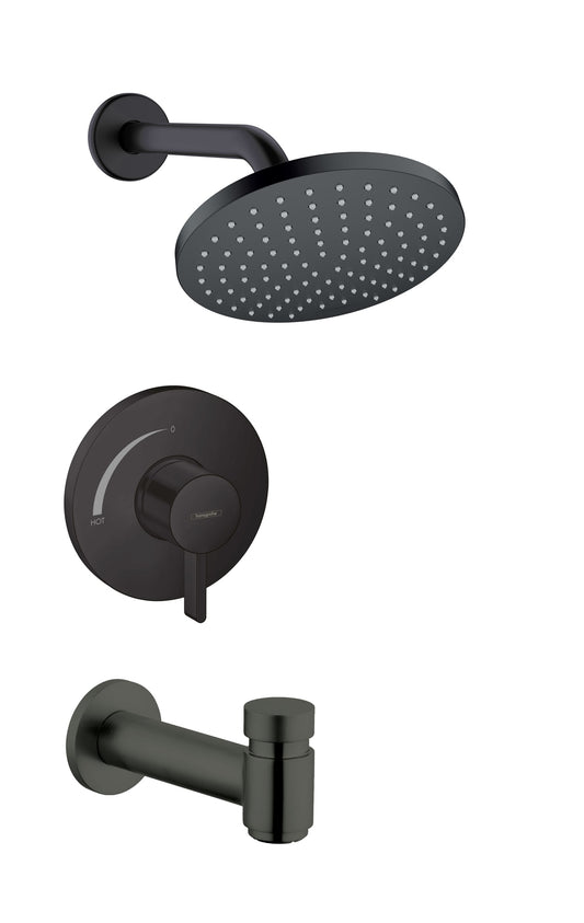 Hansgrohe Vernis Blend Matte BlackÂ  Sold separately Multi-function 2.5-in Rectangle Shower Faucet